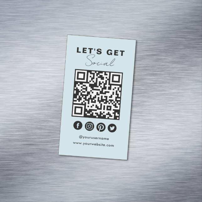 Carte De Visite Magnétique Connectez-Vous Aux Médias Sociaux Américains QR Co (In Situ)