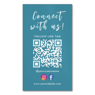 Carte De Visite Magnétique Connectez-vous avec nous Facebook Instagram Qr Cod