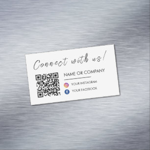 Carte De Visite Magnétique Connectez-vous avec nous Qr Code Facebook Instagra