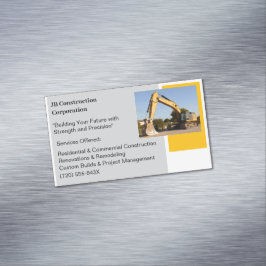 Carte De Visite Magnétique Construction de l'entrepreneur en construction d'u