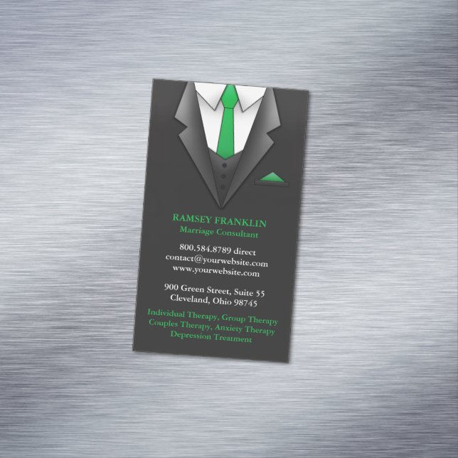 Carte De Visite Magnétique Costume de consultant (In Situ)