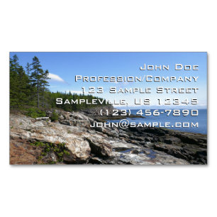 Carte De Visite Magnétique Côte de l'île Bar au parc national d'Acadia