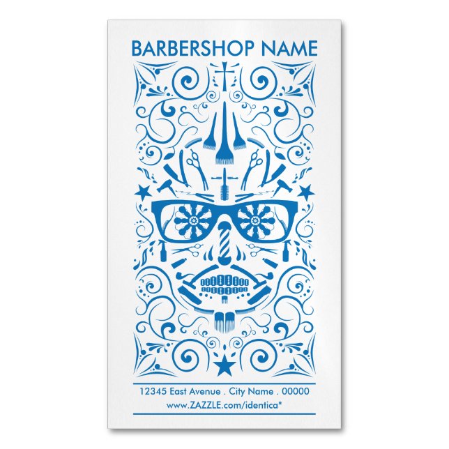 Carte De Visite Magnétique crâne punk barbershop (devant Vertical)