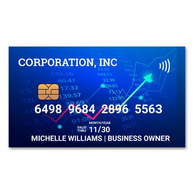Carte De Visite Magnétique Credit | Debit Card | Financials | Stock Charts (devant)