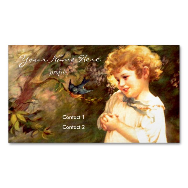 Carte De Visite Magnétique Cuisine victorienne avec oiseaux (devant)