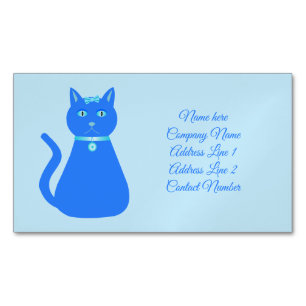 Carte De Visite Magnétique Cute Blue Baby Boy Chat Personnalisé