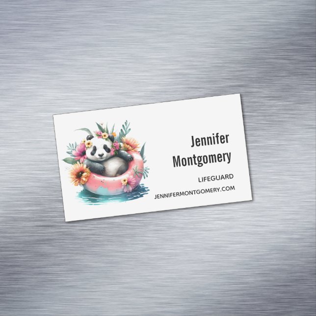 Carte De Visite Magnétique Cute Panda Chilling dans un tube intérieur (In Situ)