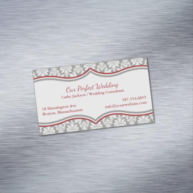 Carte De Visite Magnétique Damask Elegant (In Situ)