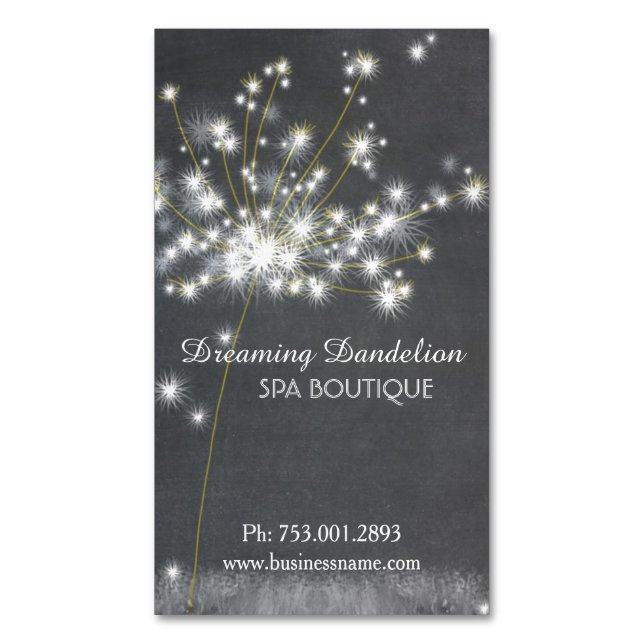 Carte De Visite Magnétique Dandelion de tableau de bord brillant (devant Vertical)