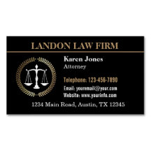Carte de visite magnétique d'avocat avec logo