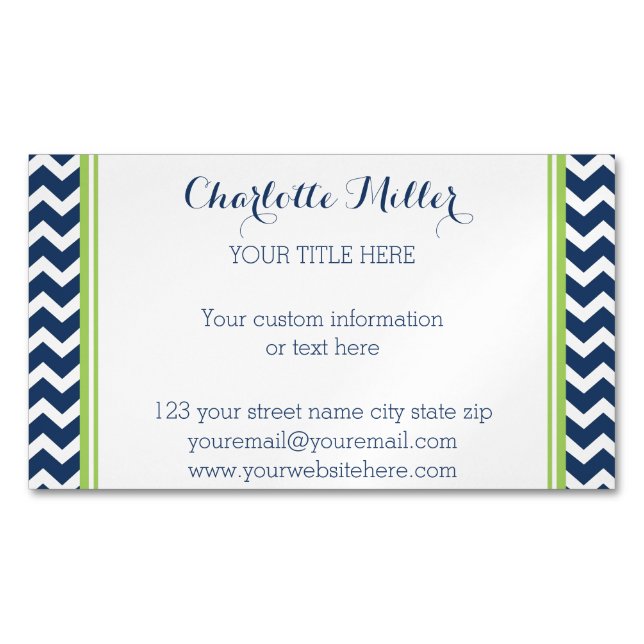Carte de visite magnétique de Chevron de bleu (devant)