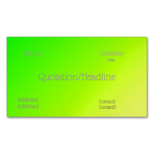 Carte De Visite Magnétique dégradé vert-jaune fluorescent