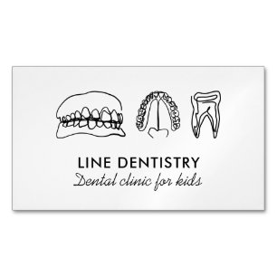Carte De Visite Magnétique Dentiste de base de la clinique dentaire de blanch