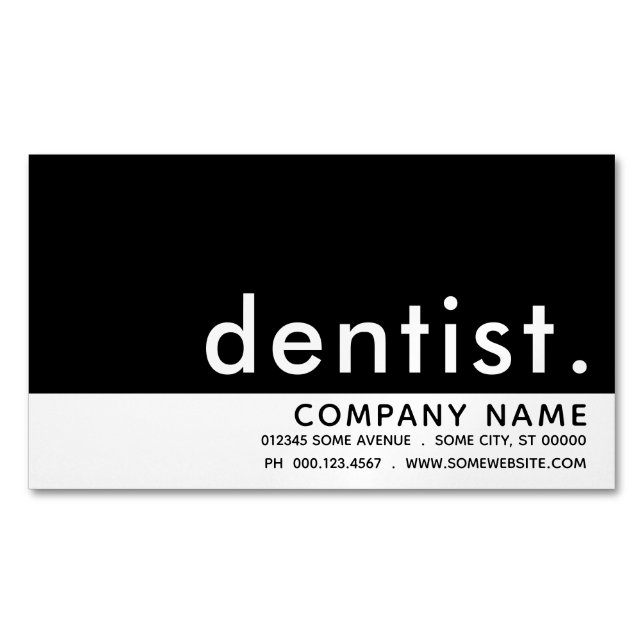 Carte De Visite Magnétique dentiste. Magnétique (devant)