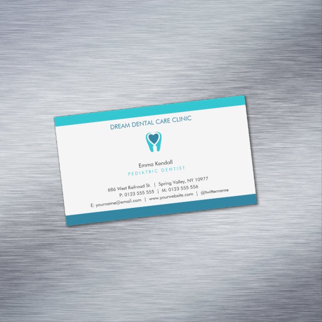 Carte De Visite Magnétique Dentiste pédiatrique | Pratique dentaire (In Situ)