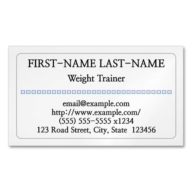 Carte de visite magnétique d'entraîneur (devant)