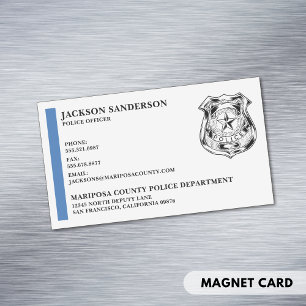 Carte De Visite Magnétique Département d'agent de police sur mesure Exécution