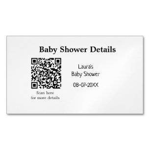 Carte De Visite Magnétique DÉTAILS DU baby shower QR SCAN CODE RU MODERNE MIN