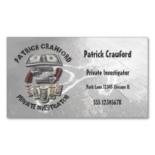 Carte De Visite Magnétique Détective d'investigateur privé avec les armes 
