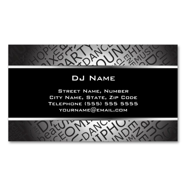 Carte de visite magnétique DJ unique (devant)
