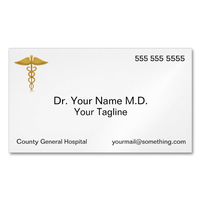 Carte De Visite Magnétique Docteur blanc (devant)