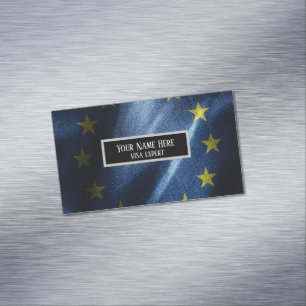 Carte De Visite Magnétique Drapeau soie UE