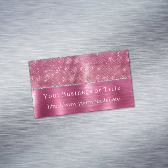 Carte De Visite Magnétique Dreamy Glitzy rose étincelant (In Situ)