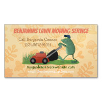 Drôle grenouille caricature pelouse tondre service