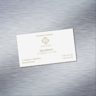Carte De Visite Magnétique Elegant Attorney at Law   Law Firm