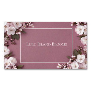 Carte De Visite Magnétique Élégant cerisier en fleurs Dusty Rose