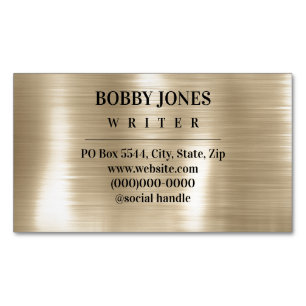 Carte De Visite Magnétique Élégant minimaliste Faux Pearl Foil Metallic