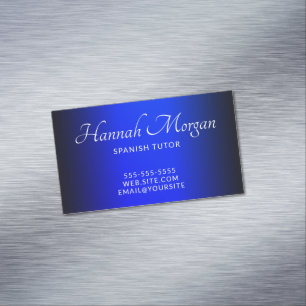 Carte De Visite Magnétique Élégant ombré bleu saphir et noir