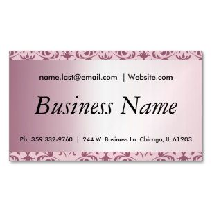 Carte De Visite Magnétique Élégant rose Tourmaline Damask