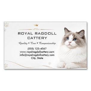 Carte De Visite Magnétique Éleveur de chat Ragdoll de luxe  