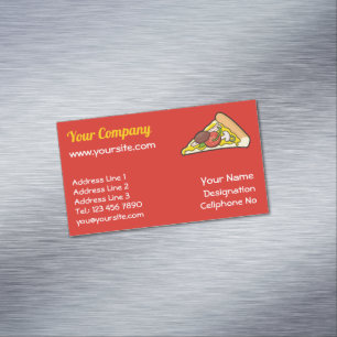 Carte de visite magnétique en tranche de pizza