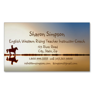 Carte De Visite Magnétique Entraîneur Anglais Western Riding Instructeur