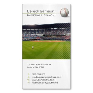 Carte De Visite Magnétique Entraîneur de baseball   Photo du joueur