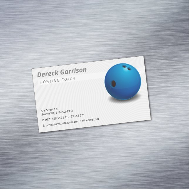 Carte De Visite Magnétique Entraîneur de Bowling | Sport (In Situ)