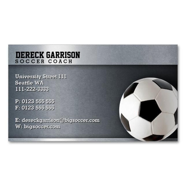 Carte De Visite Magnétique Entraîneur de football | Sports professionnels (devant)