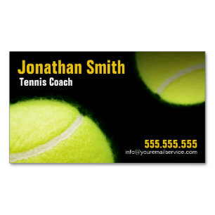 Carte De Visite Magnétique Entraîneur de tennis pour des affaires de leçons