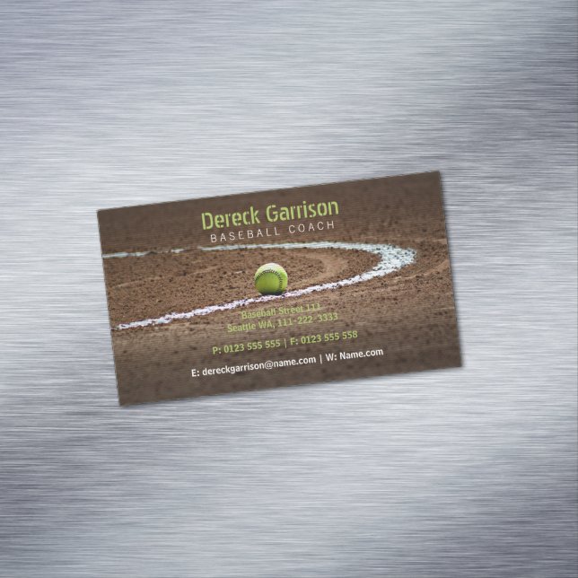 Carte De Visite Magnétique Entraîneur professionnel | Base-ball (In Situ)
