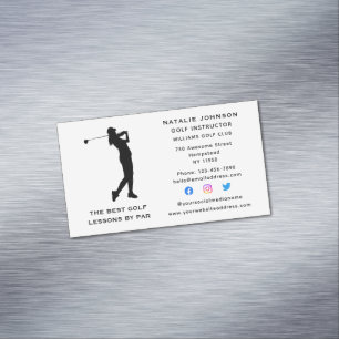 Carte De Visite Magnétique Entraîneuse sportive Chargée de golf Médias sociau