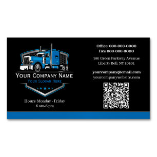 Carte De Visite Magnétique Entreprise de camionnage professionnel Code QR