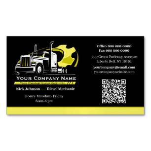 Carte De Visite Magnétique Entreprise de camionnage professionnel réparation
