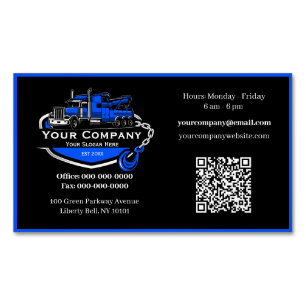 Carte De Visite Magnétique Entreprise de remorquage professionnelle, service