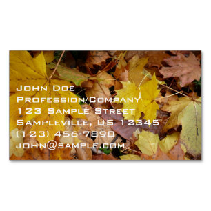 Carte De Visite Magnétique Fallen Maple Feuille Jaune Automne Nature
