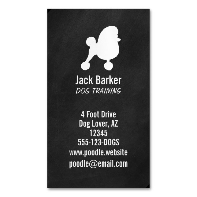 Carte De Visite Magnétique Fancy Toy Poodle Chien Silhouette Vertical (devant Vertical)