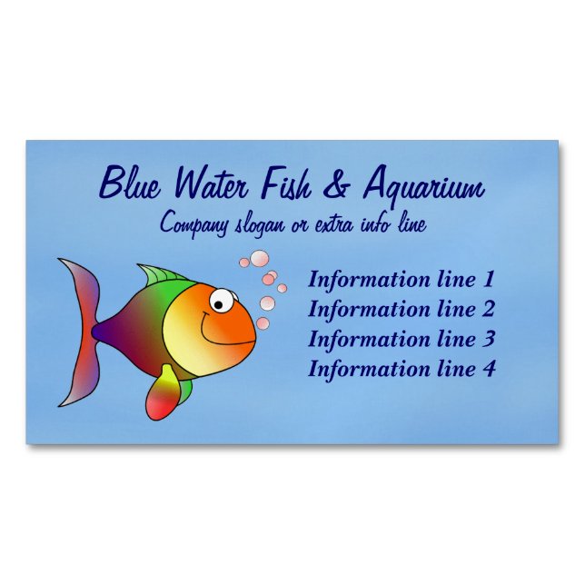 Carte De Visite Magnétique Fish Aquarium Business (devant)