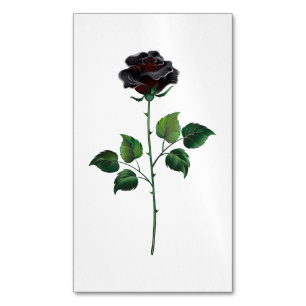 Carte De Visite Magnétique Fleur rose noire