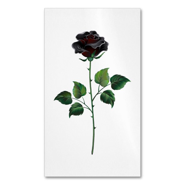Carte De Visite Magnétique Fleur rose noire (devant Vertical)